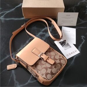 Coach Signature Binocular Bag in Khaki